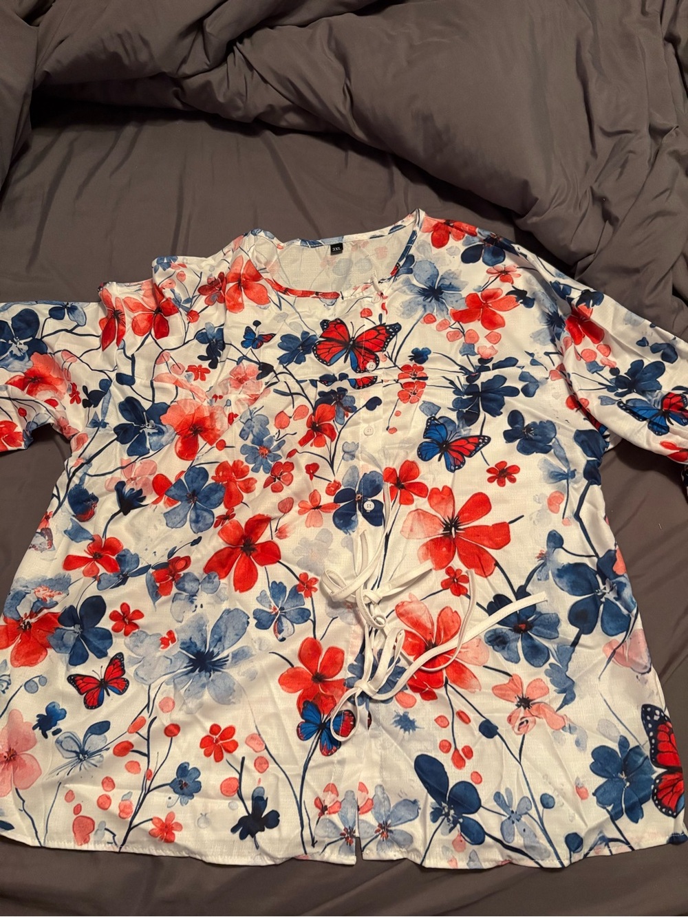 Red,white and blue button blouse. Never worn.